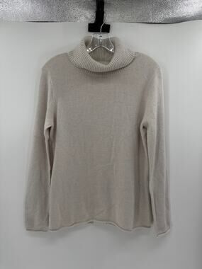 D. Exterior Made in Italy Knit Turtleneck Cross Back Sweater - Light Gray - M